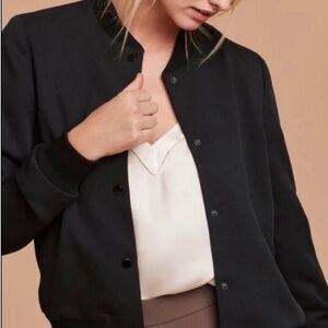 Wilfred aritzia Classic Black poussin bomber crop Jacket